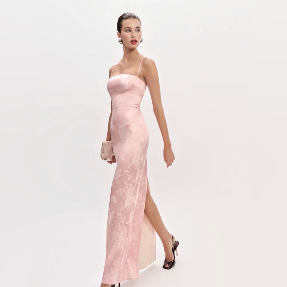 Reformation Frankie Dress in Powder Pink